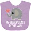 inktastic My Grandparents Love Me Baby Clothes Baby Bib Lavender 32f01 view 1
