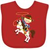 inktastic Cowboy, Sheriff, Horse, Lasso, Western, Blond Hair Baby Bib Red 39e2e view 1