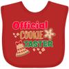 inktastic Christmas Official Cookie Taster with Bell and Star Cookie Baby Bib Red 380e3 view 1