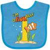 inktastic I'm O-Fish-Ally 1 Cute Clownfish First Birthday Baby Bib Turquoise 28f9a view 1
