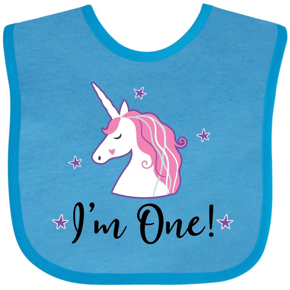 inktastic 1st Birthday Unicorn Baby Bib Turquoise 2b4b8