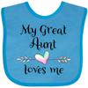 inktastic My Great Aunt Loves Me- Heart Baby Bib Turquoise 37612 view 1