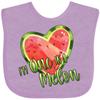 inktastic I'm 1 in a Melon- Watermelon Heart Baby Bib Lavender 3b22e view 1
