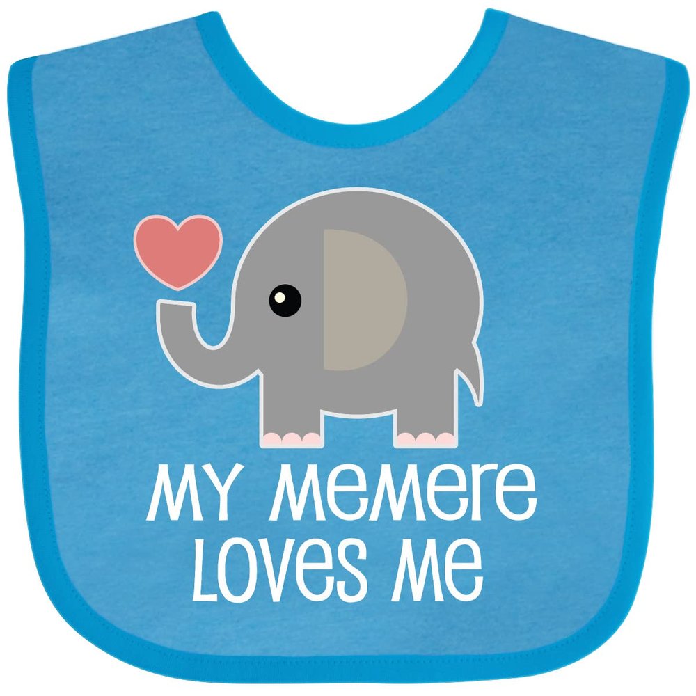 inktastic Memere Grandma Loves Me Baby Bib Turquoise 2cf26