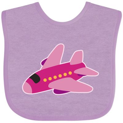 inktastic Girls Pink Airplane Pilot Baby Bib Lavender 2e225