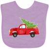 inktastic Christmas Vintage Truck with Christmas Tree Baby Bib Lavender 39181 view 1