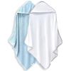 2 Pack Baby Bath Towel - Rayon Made from Bamboo, Ultra Soft Hooded Towels for Babies,Toddler,Infant - Newborn Essential -Perfect Baby Registry Gifts for Boy Girl - Blue and White view 1