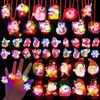 Atonofun Christmas Party Favors for Kids Light Up Xmas Gift Flash Rings Necklaces Bracelets 42 Pack LED Toys Glow in the Dark Party Supplies for Holiday Christmas Stocking Stuffers view 1