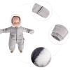 Rakki Dolli Doll Clothes Winter Romper Hooded Romper Outfit Snowsuit Warm Faux Fur Jumpsuit Fits 16" American Girl Doll (Grey Romper with Socks) view 4