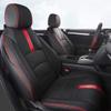 Custom Full Set Seat Covers for Sunny 5-seat Second-Row seat Divided Leather Car Seat Cushion Protector Black-Red view 1
