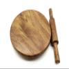 Crafts CollecTion Store Kids Baby Miniature Handmade Wooden Chakla Belan Set with Rolling Pin and Board Only for Kids Use (Brown) view 1