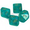 Borealis Teal/Gold Luminary Set of Ten d10s (27385) view 2