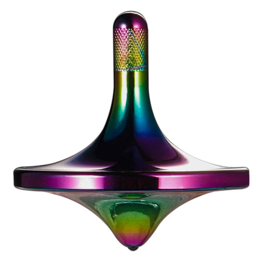 CHEETOP Stainless Steel Spinning Top, Premium Exquisite Perfect Balance Well Made Metal Desk EDC Little Fidget Toy, Spin Long Time Over 6 Minutes, Great Value (Iridescent,Medium Diameter 29mm)