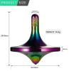 CHEETOP Stainless Steel Spinning Top, Premium Exquisite Perfect Balance Well Made Metal Desk EDC Little Fidget Toy, Spin Long Time Over 6 Minutes, Great Value (Iridescent, Small Diameter 24mm) view 2