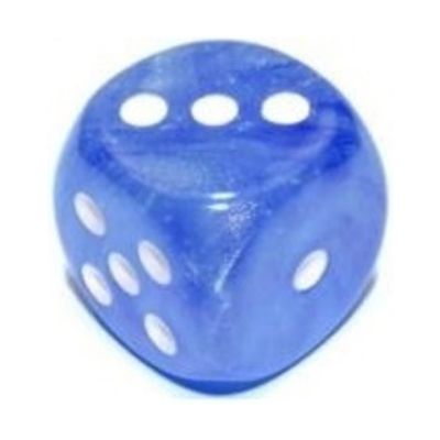 Chessex Borealis 16mm d6 Sky Blue/White Luminary Dice Block (12 dice) (27786)