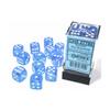 Chessex Borealis 16mm d6 Sky Blue/White Luminary Dice Block (12 dice) (27786) view 2