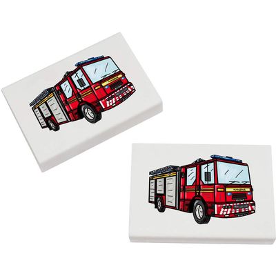 Azeeda 2 x 45mm 'Fire Engine' Erasers/Rubbers (ER00025039)