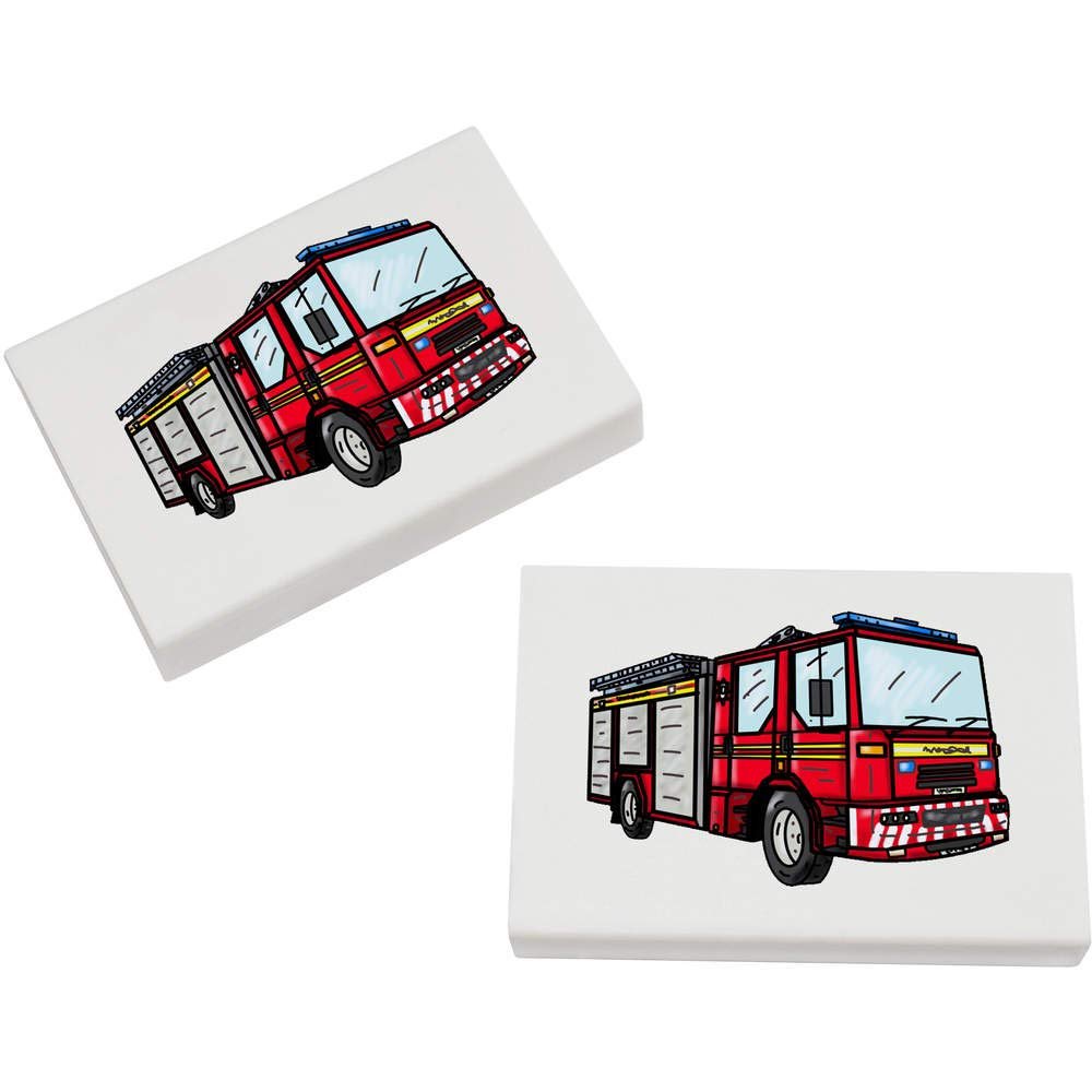 Azeeda 2 x 45mm 'Fire Engine' Erasers/Rubbers (ER00025039)