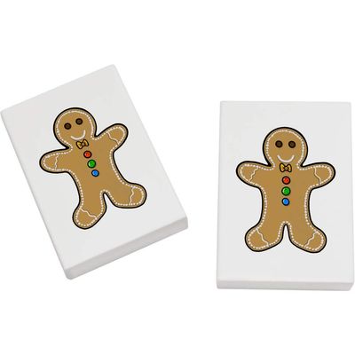 Azeeda 2 x 45mm 'Gingerbread Man' Erasers/Rubbers (ER00024964)