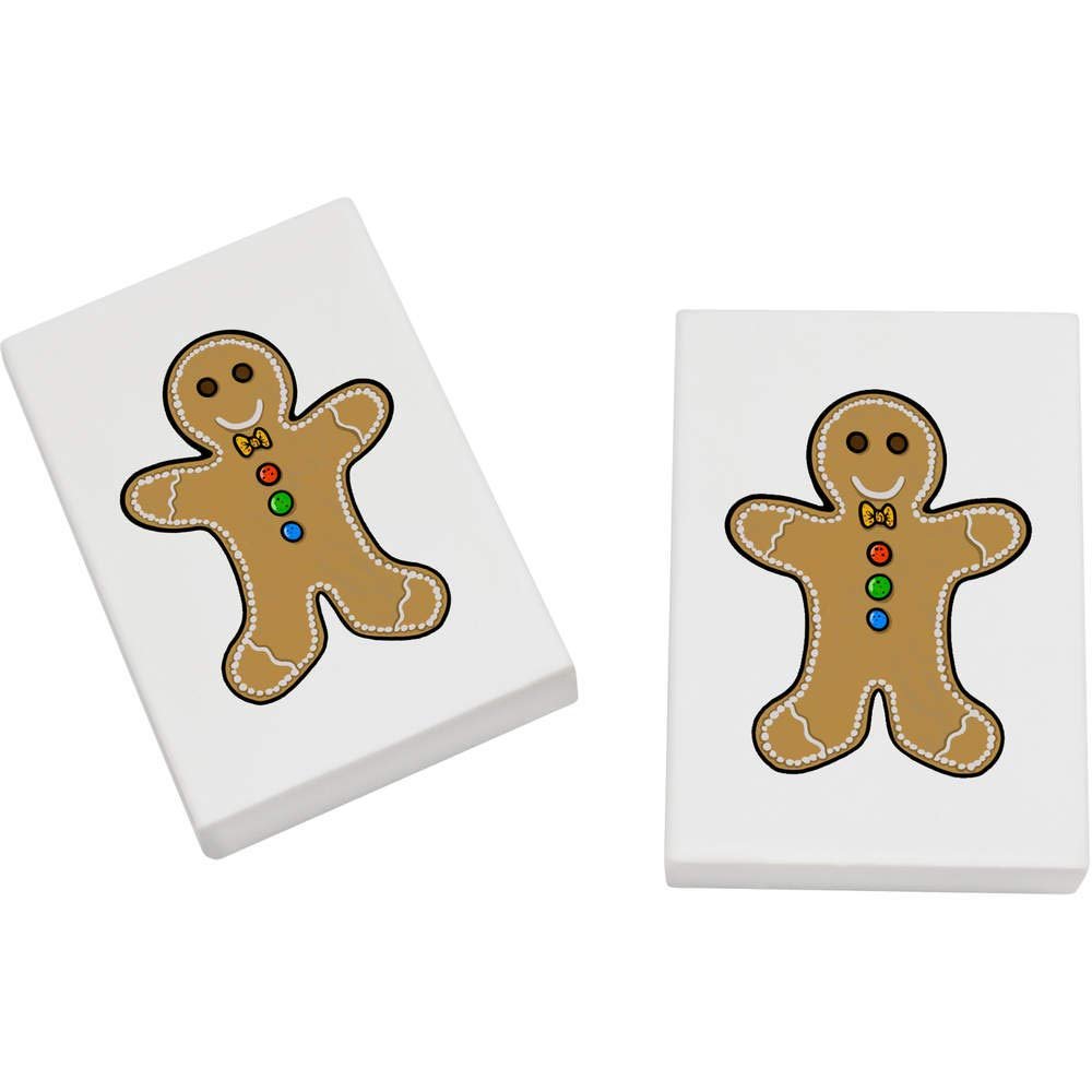 Azeeda 2 x 45mm 'Gingerbread Man' Erasers/Rubbers (ER00024964)