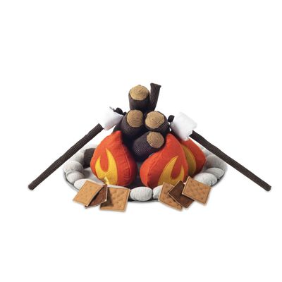 MindWare Oh So Fun Plush Campfire Set, Pretend Camping Playset with Soft Fire Pit and SMores Accessories for Imaginative Indoor Play, Kids Ages 3+, Pretend Play Gift for Kids