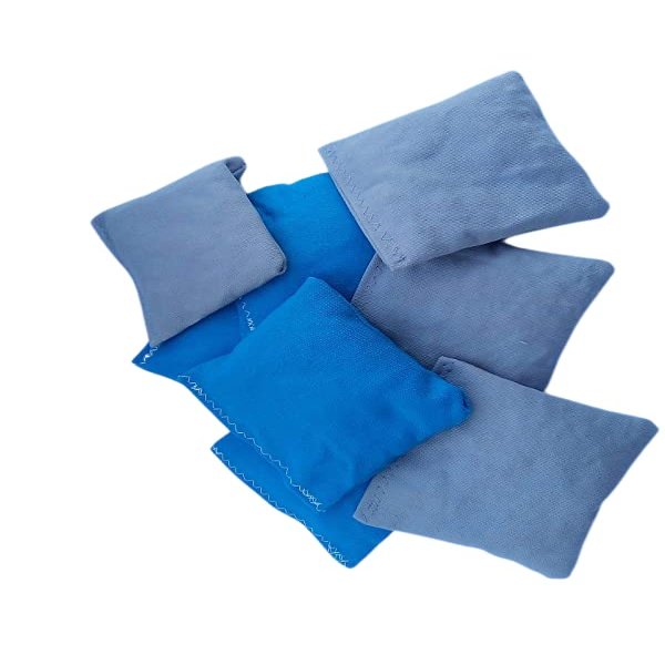 4" Bright Blue and Grey Mini Cornhole Bags Replacement Bags
