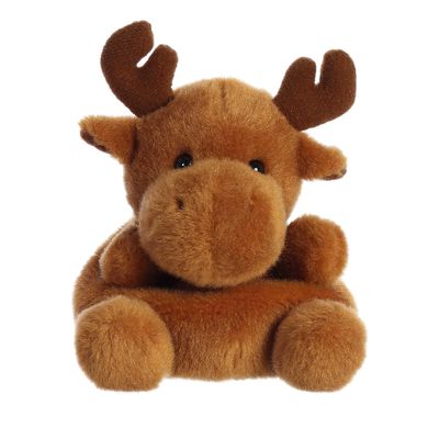 Aurora Adorable Palm Pals Cinnamon Moose Stuffed Animal - Fun Collectible Plush for Kids and Adult Collectors - Perfect for Decorating Rooms and Birthday Gifts - Brown 4.5 Inches