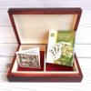 John Deere Vintage Collectible Licensed Playing Card Wooden Box with Playing Cards Gift Set - Unique Masterpiece Made in Poland view 3