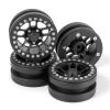4Pcs 1.9 Inch Aluminum Metal Beadlock Wheel Rims for 1/10 RC Axial SCX10 CC01 (Black) view 2