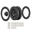 4Pcs 1.9 Inch Aluminum Metal Beadlock Wheel Rims for 1/10 RC Axial SCX10 CC01 (Black) view 3