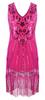 1920's Sequins Flapper Dress Children's Day Gift Party Halloween Costumes for Girls Accessories Set (Medium, Style 4 Hot Pink) view 3