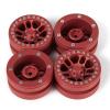 4Pcs 1.9 Inch Aluminum Metal Beadlock Wheel Rims for 1/10 RC Axial SCX10 CC01 (Red) view 1
