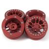 4Pcs 1.9 Inch Aluminum Metal Beadlock Wheel Rims for 1/10 RC Axial SCX10 CC01 (Red) view 2