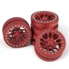 4Pcs 1.9 Inch Aluminum Metal Beadlock Wheel Rims for 1/10 RC Axial SCX10 CC01 (Red) view 3