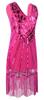 1920's Sequins Flapper Dress Children's Day Gift Party Halloween Costumes for Girls Accessories Set (Large, Style 4 Hot Pink) view 4