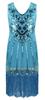 1920's Sequins Flapper Dress Children's Day Gift Party Halloween Costumes for Girls Accessories Set (Medium, Style 4 Baby Blue) view 3