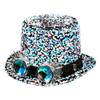 Boland 10235858 Pearl+partyglasses 54565 Desert Dream Hat with Glasses, Silver, Cylinder, Sequins, Theme Party, Carnival view 1