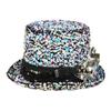 Boland 10235858 Pearl+partyglasses 54565 Desert Dream Hat with Glasses, Silver, Cylinder, Sequins, Theme Party, Carnival view 3