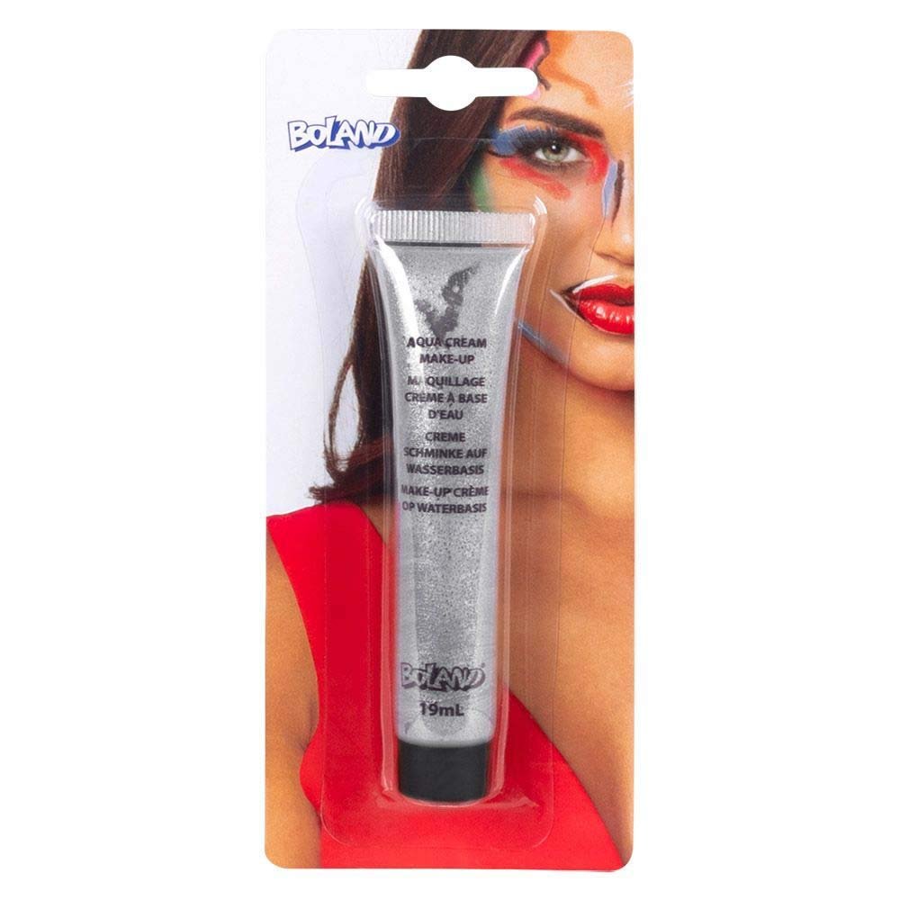 Boland Cream silver19ml(45013 44999 Aqua Crme Silver 19 ml Tube Water-Based Make-Up Theme Party Carnival Halloween
