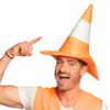 Boland 59 33007 Hat, Headpiece, Traffic Cones, Theme Party, Carnival, Orange White view 2