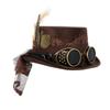 Boland 10235880 54562 Specspunk Deluxe Hat with Glasses, Brown, Steampunk, Headwear, Theme Party, Carnival view 1