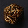 Endless Order Dice (Antique Gold) D20 Dice with Celtic Knots Solid Metal Extra Large Extra Heavy for DND DnD5e TTRPG Tabletop RPG Polyhedral Dice Artificer Monk Dice Mage Dice Paladin Dice view 1
