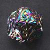 KakapopoTCG Endless Chaos Rainbow D20 Dice with Celtic Knots - Solid Metal, Extra Large, Extra Heavy - Perfect for DND, DnD5e, TTRPG, RPG, Polyhedral, Bard, Sorcerer, Wizard Dice view 1