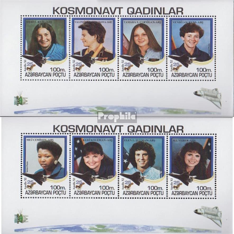 Aserbaidschan 206-213 Sheetlet (Complete.Issue.) unmounted Mint/Never hinged ** MNH 1995 Moon Landing (Stamps for Collectors) Space
