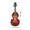 10-inch Wooden Double Bass Miniature with Stand, Bow and Case, Collectible Musical Instrument Model for Dollhouse Display view 2