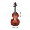 10-inch Wooden Double Bass Miniature with Stand, Bow and Case, Collectible Musical Instrument Model for Dollhouse Display view 3