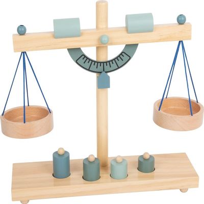 small foot Wooden Shop Scales Bar Scales with Four Weights Accessories for Grocery Shop from 3 Years 11861