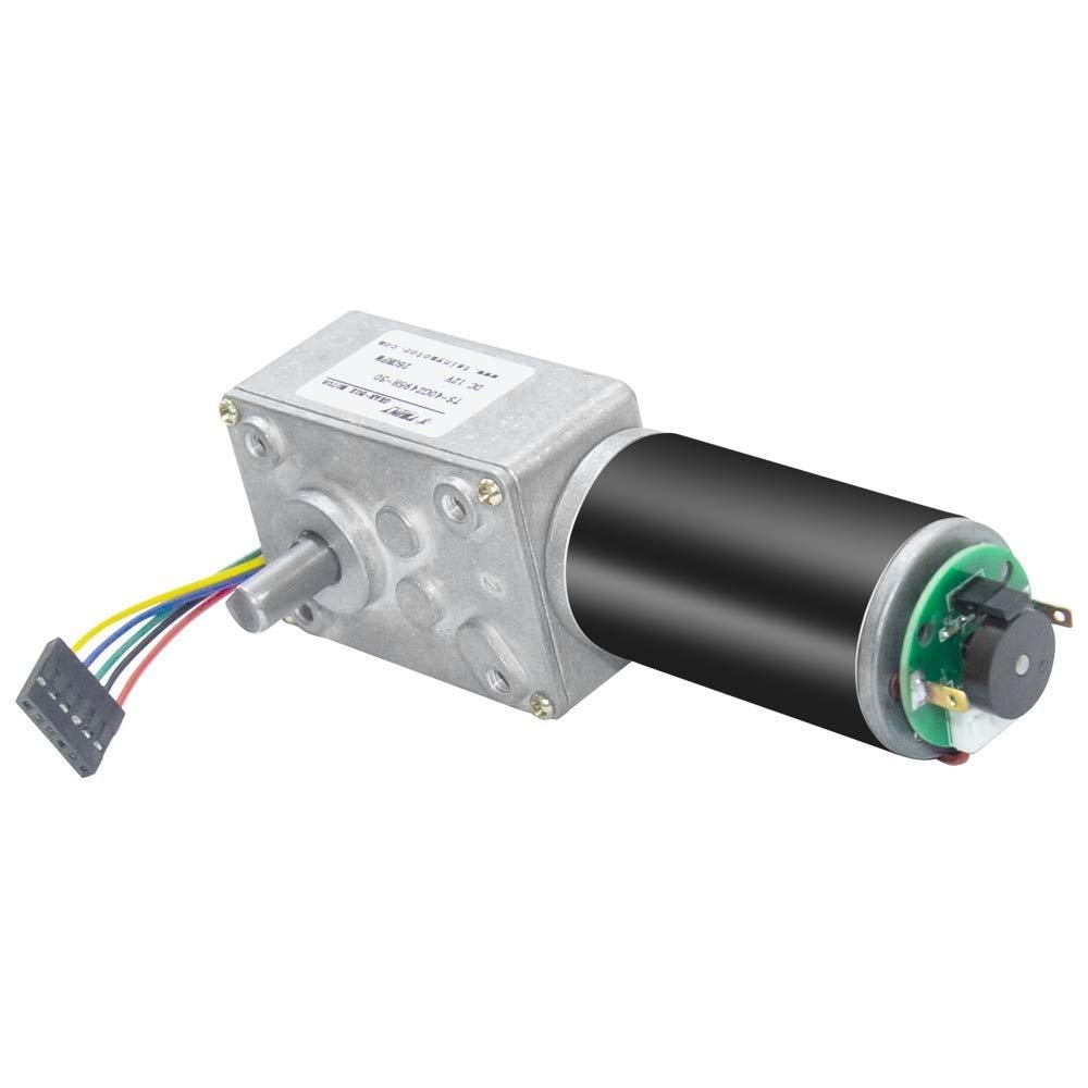 DC Motor DC Turbo Worm Gear Motor with Encoder 12V 8-470Rpm Reversible with Encoder & Cable for Robot Intelligence Appliance - (Speed(RPM): 470Rpm)