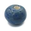 1Pc Handmade Extra Large Round Beads, 7 mm Hole, Ceramic Craft Supplies for Macrame (25 mm, Dark Blue Speckled) view 1