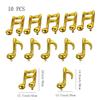 10 Pcs Music Note Gold Balloons Foil Mylar Balloon Happy Birthday Balloon Banner Music Balloons Use for birthday,birthday party,baby shower,outdoor party, home party, celebrations view 2